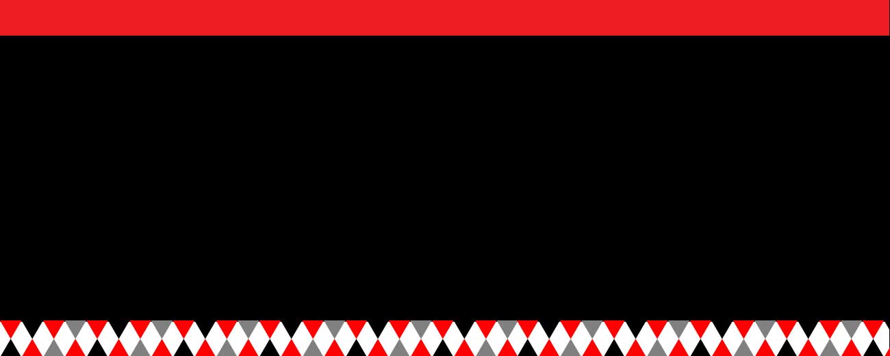 Red and black background with gray and red triangles at the bottom